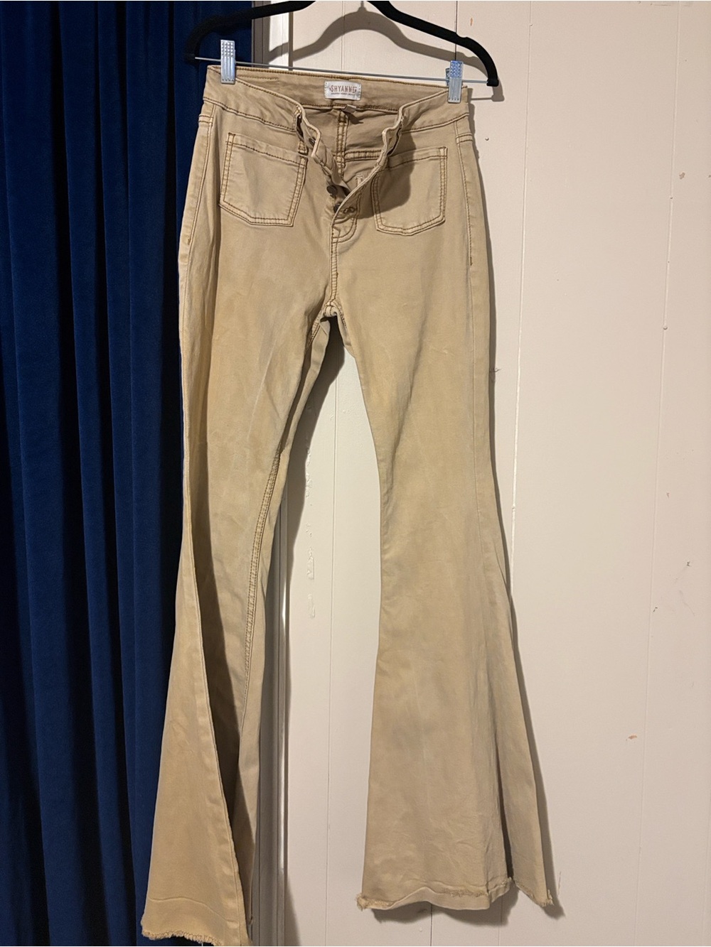 Shyanne Beige button up Flare Jeans